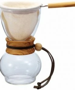 Pour Over Coffee Carafes Hario Drip Pot Olive Wood
