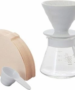 Coffee Drippers Hario V60-02 Ceramic Dripper Set, White