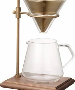 Coffee Drippers Kinto SCS-S02 Brewer Stand Set 4 Cups, Brass