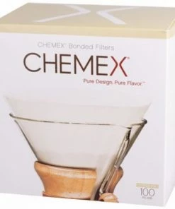 Chemex Pre-folded Circles Paper Coffee Filters For 6, 8 And 10 Cup Coffeemaker, 100 Pcs