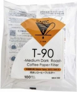 Filter Papers For Coffee CAFEC Medium Roast T-90 Coffee Paper Filter 4 Cup, 100 Pcs