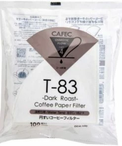 Filter Papers For Coffee CAFEC Dark Roast T-83 Coffee Paper Filter 4 Cup, 100 Pcs