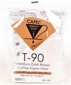 Filter Papers For Coffee CAFEC Medium Roast T-90 Coffee Paper Filter 1 Cup, 100 Pcs