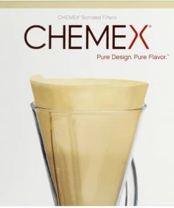 Chemex Brown Filter Papers For 3 Cup Coffee Maker, 100 Pcs