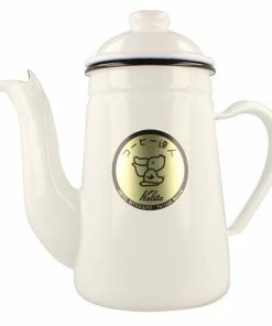 Stovetop Kettles Kalita Pelican Pot Enamel Kettle 1.0 L, White